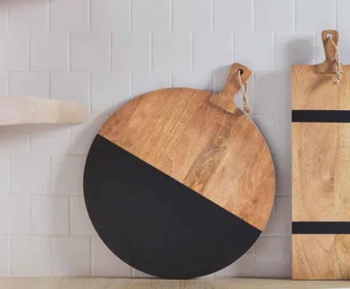 Round Black and Wood Board